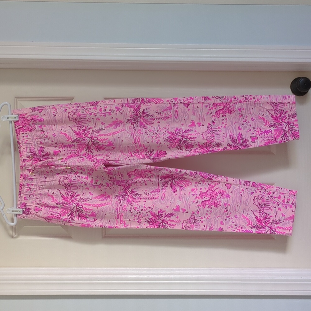 Lilly Pulitzer Emora Knit Pull-on Pants Jogger Pink Blossom Wild About You Small - Picture 4 of 16